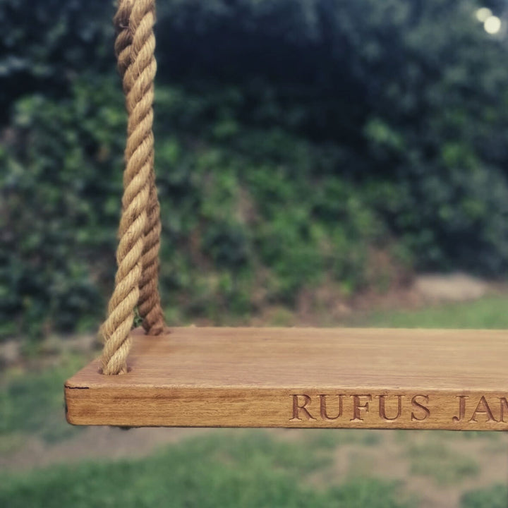 personalised wooden swing