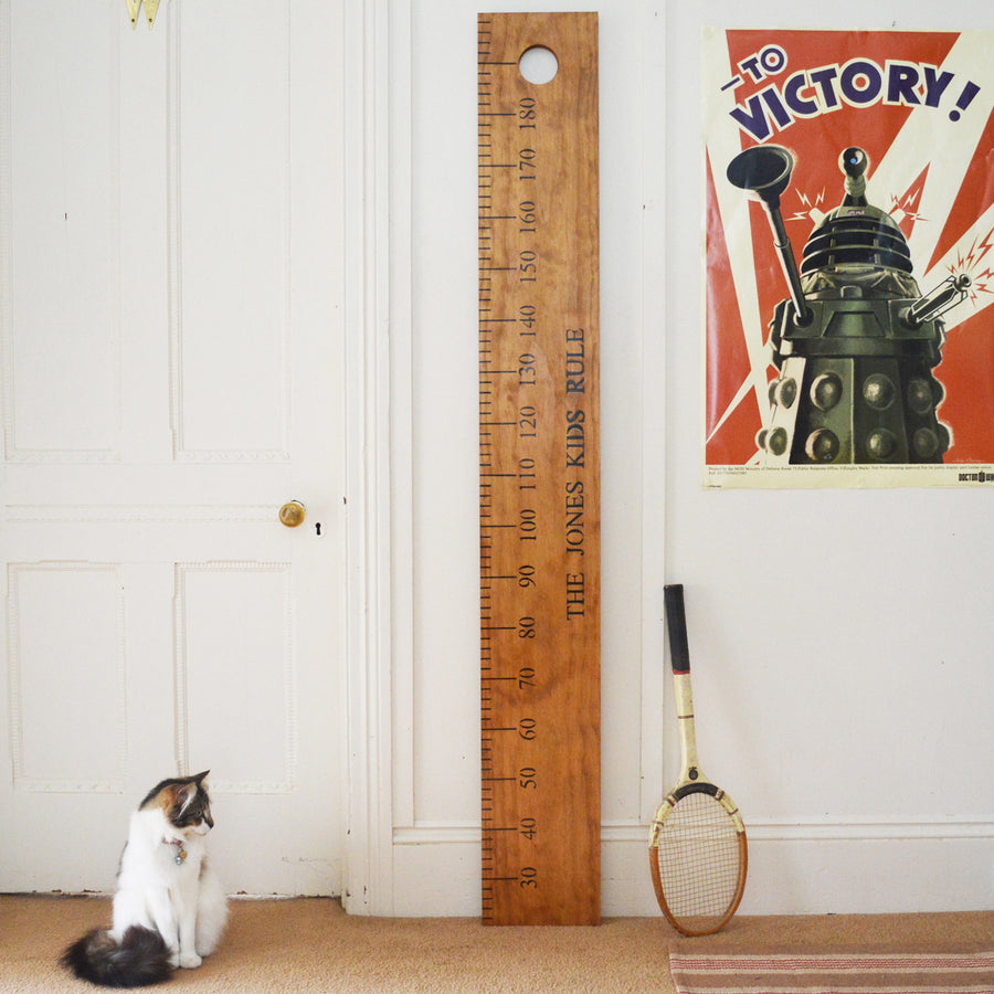 personalised wooden ruler height chart